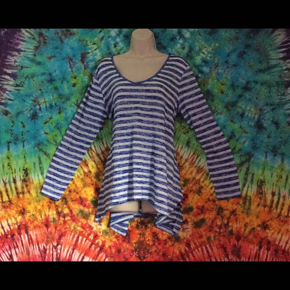 Striped Blue and White Top